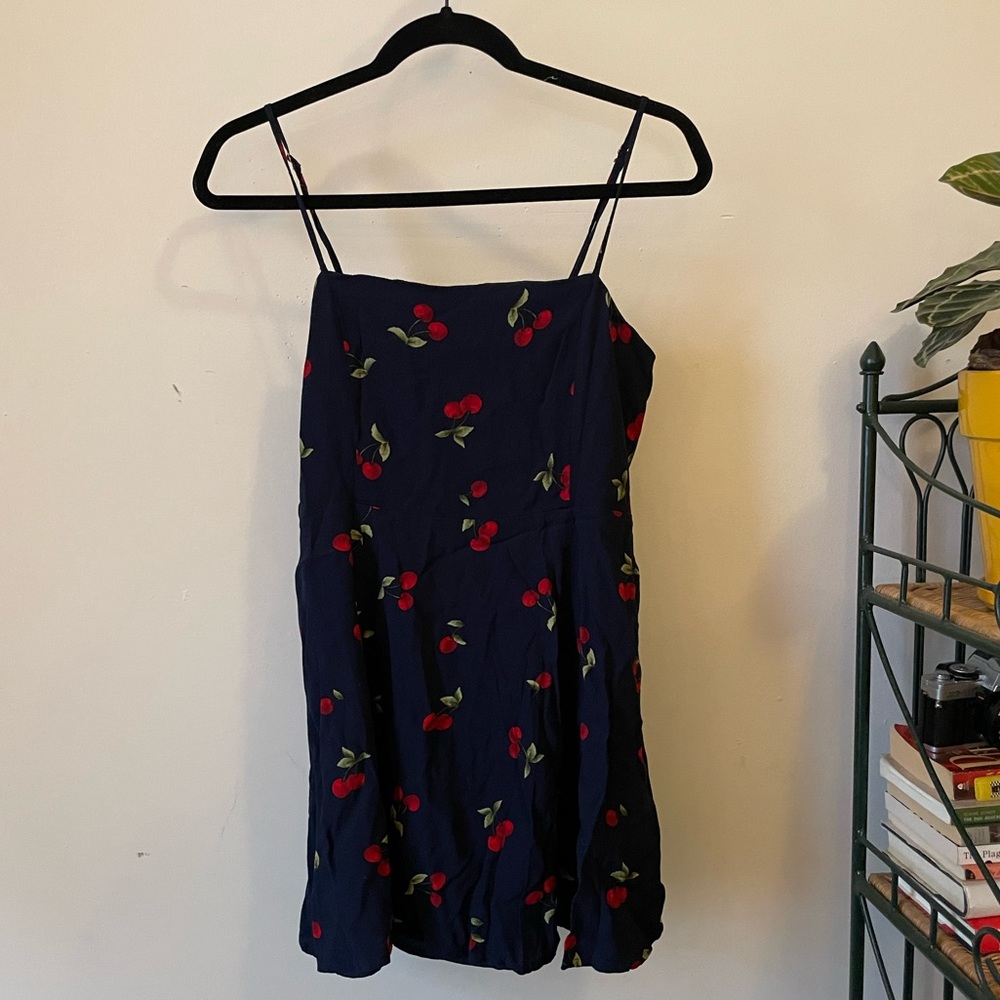 Navy Blue Cherry Dress